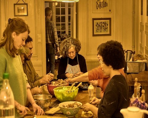Family sharing a meal together